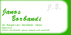 janos borbandi business card